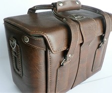 Vintage Camera Case Bag Brown Made in USA Hard Side Case