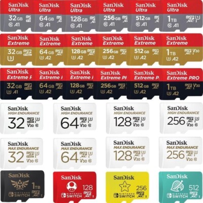 128GB 256GB 512GB 1TB 2TB SanDisk Ultra Extreme Pro Switch Micro SD SDXC Karte
