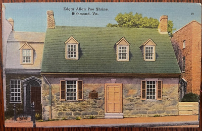 Vintage Postcard 190-1945 Edgar Allen Poe Shrine & Museum, Richmond, Virginia*