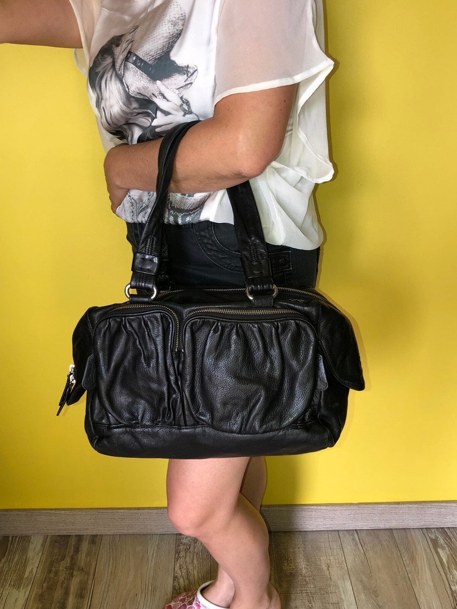 Sac à Main SONIA RYKIEL En Cuir Pleine Fleur Noir - Grand Modèle, Excellent état Occasion