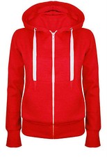 Ladies Girl NEW PLUS SIZE Zip Up Sweatshirt Hooded Hoodie Coat Jacket Top 8-26