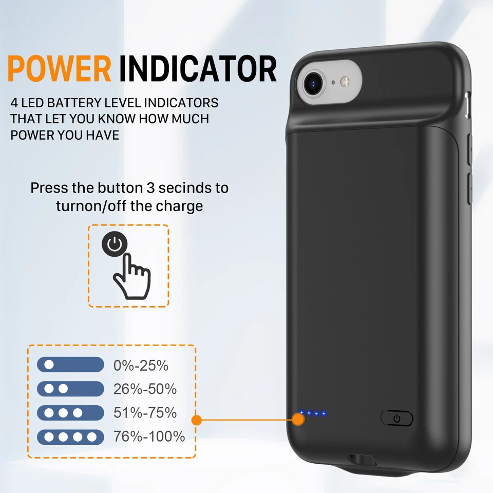 Estuche de carga de batería externa de 7000 mAh para iPhone 6 6s Foto 3 de 4