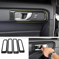 For Ford Explorer 2020-2023 Carbon Fiber Car Door Handle Bowl Cover Trim 4PCS