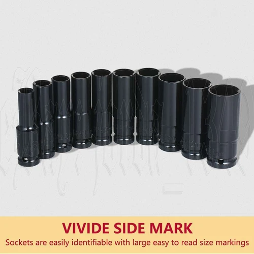 10/20PCS 1/2" inch Heavy Duty Deep Impact Socket Tool Set 8-32mm Metric Garage - Picture 6 of 18