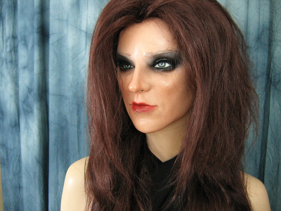 Frauenmaske KIRA +WIMPERN +PERÜCKE Latex Gesicht Crossdresser Trans Frau Gesicht - Bild 2 von 4