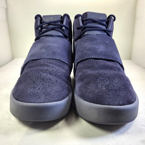 ADIDAS Tubular Invader Mens Mid Trainers Suede Navy Blue UK7 (X220) - Picture 10 of 20