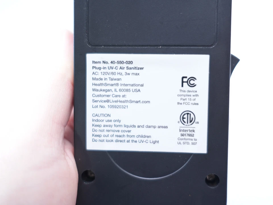 HealthSmart Air Purifier and Air Sanitizer with UVC Ultraviolet Light - Image 3 of 4