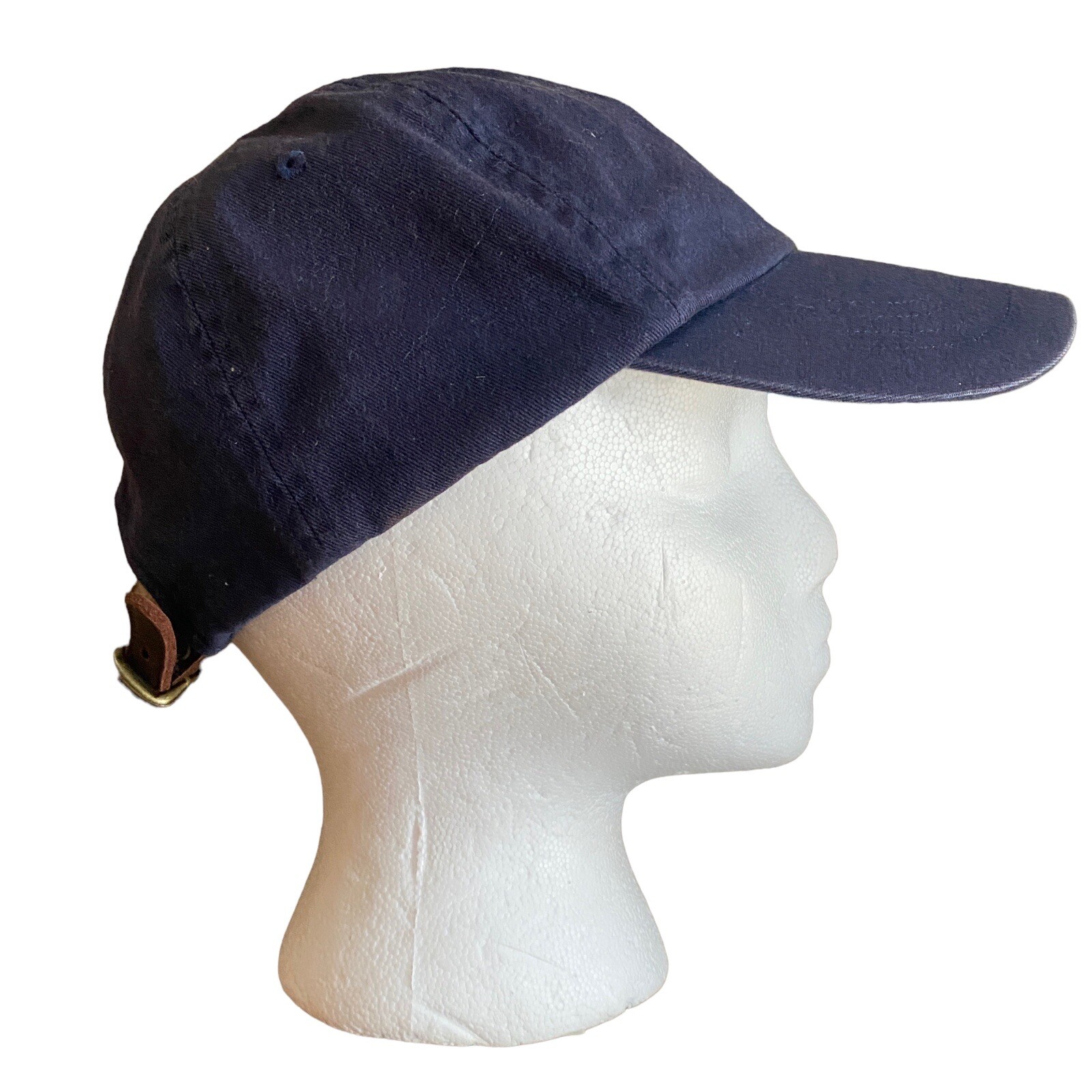 Cappello polo Ralph Lauren blu indaco cotone pony pelle strapback berretto papà