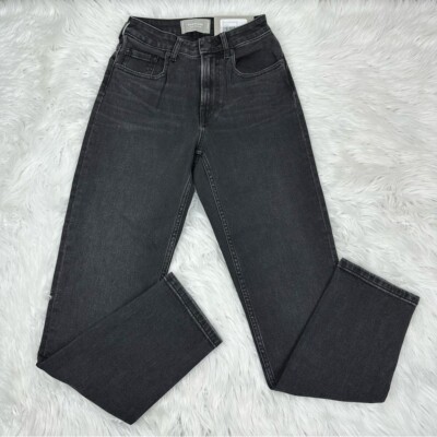 Everlane Curvy Cheeky Straight Jean Washed Black High Rise Denim Size 24 NWT