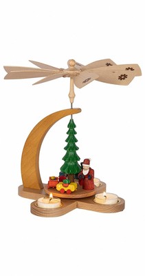 German christmas pyramid forest, height 27 cm / 11 inch, colorful.. RG 15873 NEW