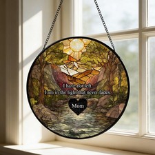 Personalized Memorial Glass Suncatcher, Custom Sympathy Gift, Loss of Family Mem