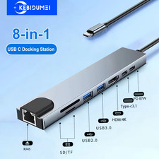 8 IN 1 HDMI USB C Hub 4K RJ45 PD SD TF USB 30 Docking Station Adapter Tool-