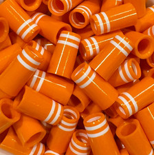  12 Premium Quality Iron Ferrules Orange w/ Double White Rings 1  