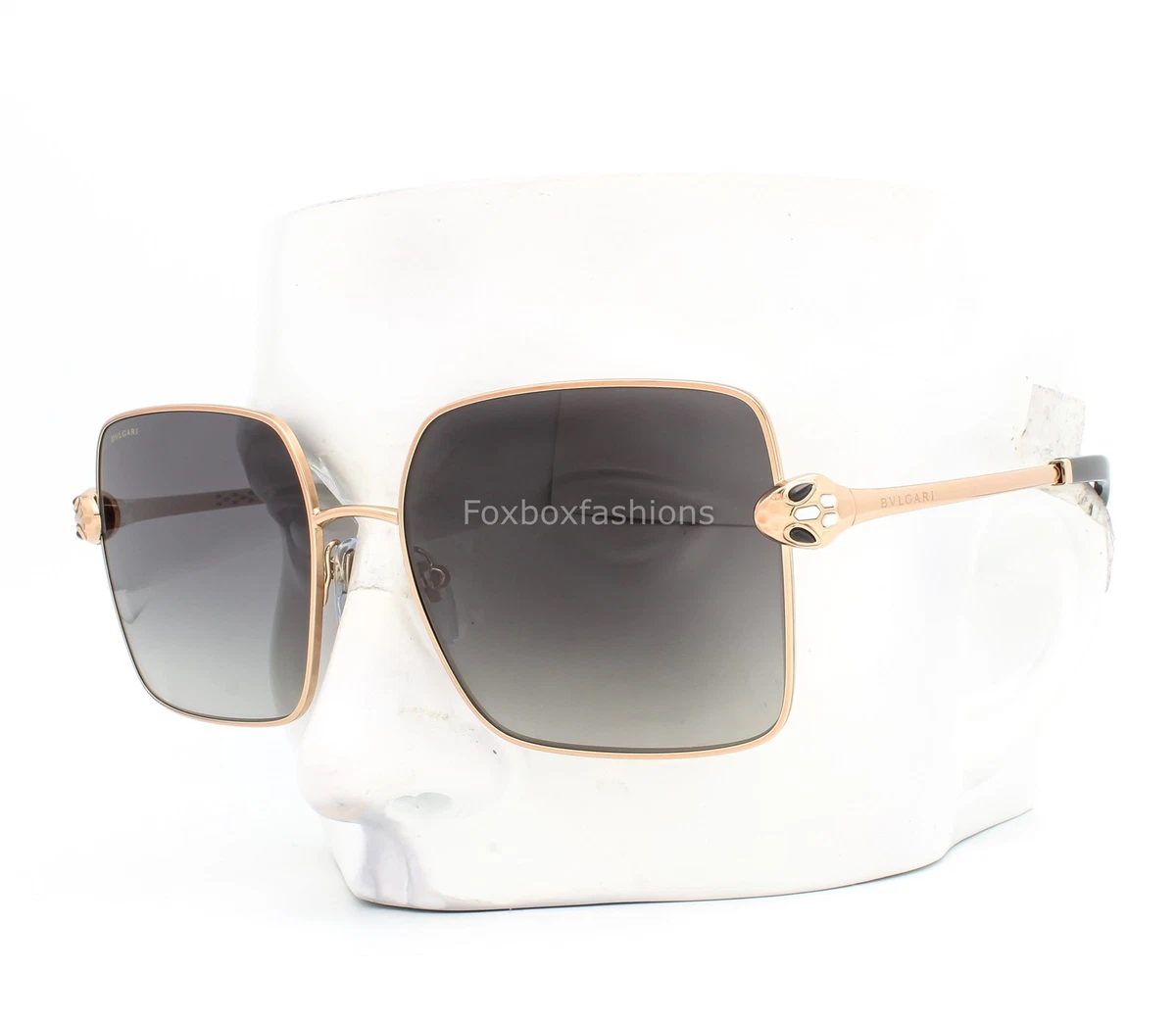Bvlgari Gold Frame Square Rhinestone Women\'s Sunglasses 6037-B Bvlgari Gold Square Sunglasses for Women for sale | eBay main image 3