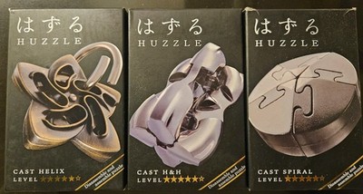 3x Hanayam Huzzle Cast Helix H&H Spirale Metall 3D Metall Puzzle Level5
