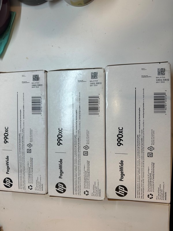 GENUINE SET 3 HP 990XC PageWide Inks Black Ink SEALED
