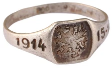 1914 Griffin 15-16 German empire WW1 Ring 800 Silver WWI Germany Size 9 Army