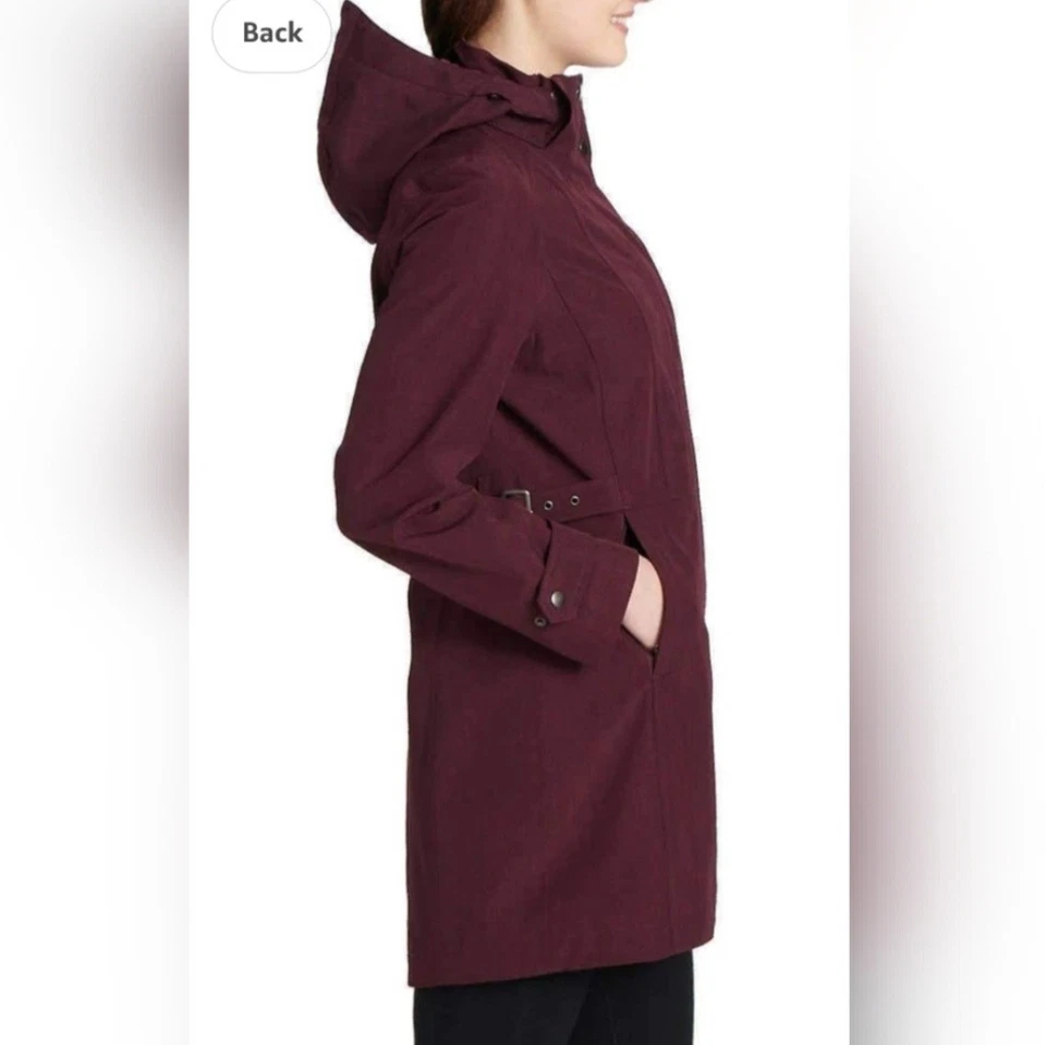 Gabardina Kirklands Signature granate capucha extraíble XL Foto 2 de 4