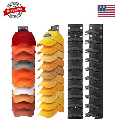Hat Organizer Hold up to 20 Hats, 2 Pack Hat Rack for Wall with Strong Adhesi...