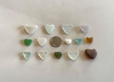 Genuine Beach Sea Glass Perfectly Heart-shaped Beautiful Colors Surf-tumbled