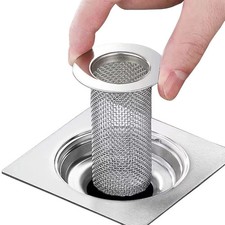 Resdenio Bathroom Sink Drain Strainer Stainless Steel, 2 Pack Floor Silver