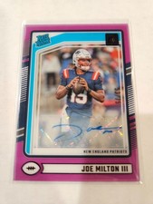 2024 Joe Milton Clearly Donruss Purple Auto /75: Pink Clearly & Optic Purple