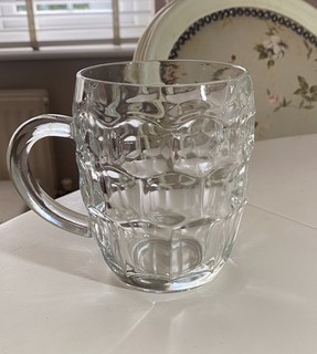 Vintage Traditional Pub Dimpled 1 Pint Glass Stamped 1965