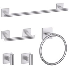 Brushed Nickel 5 Piece Bathroom Hardware Accessories Set, SUS304 Stainless St...