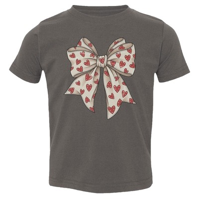 Coquette Bow with Hearts - Cute Valentine's Day Gift Toddler T-Shirt