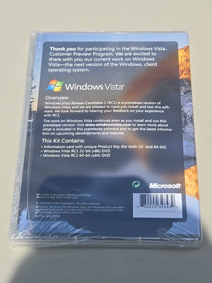 Windows Vista Release Candidate 1 Customer Preview Program DVD X12-78840 Sealed - Image 2 of 2