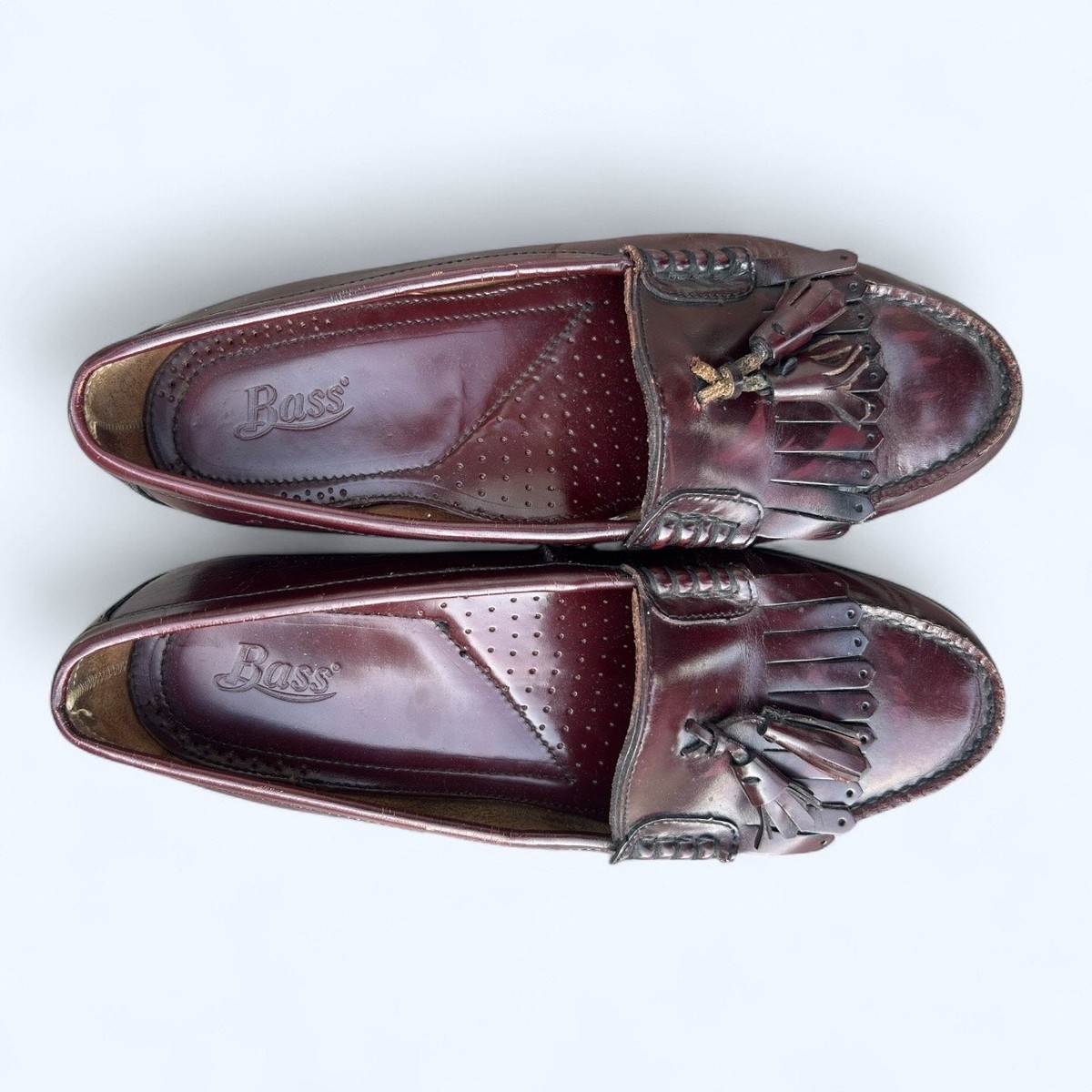Vintage GH Bass Kiltie Loafers Men\'s Size 10.5 D Oiled Brown Leather Made In USA GH Bass Loafers Shoes Mens 10.5 Brown Kiltie Tassel Leather  main image 2