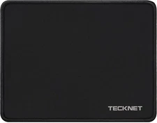 TECKNET Mouse Pad with Anti-fray Stitching, Waterproof Surface & Small, Black 