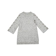 Madewell Donegal Button Sleeve Sweater Dress Ivory Wool Blend Womens Small Tunic