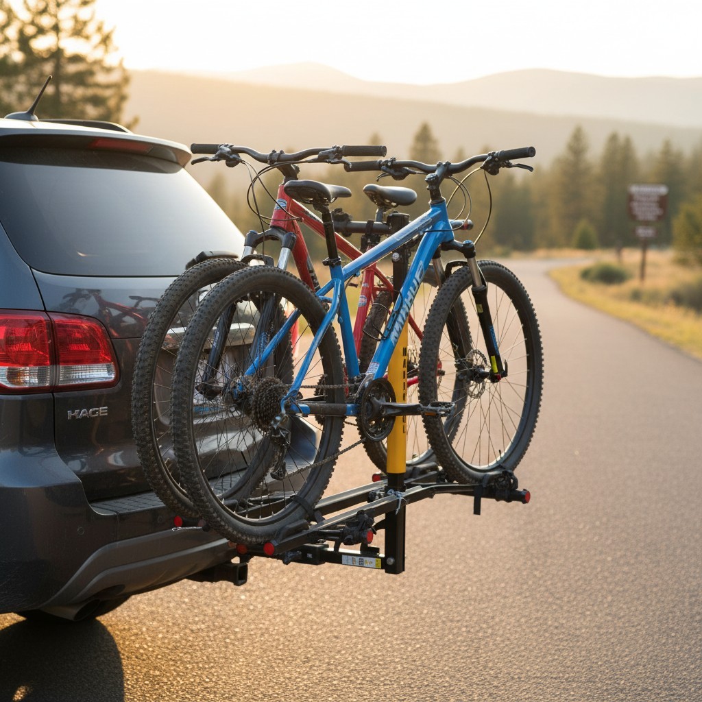Versatile Foldable 2-Bike Hitch Rack - Universal Fit for Car