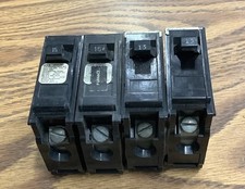 Lot Of 4 MURRAY CROUSE HINDS MP115 1 POLE 15 AMP 120/240v CIRCUIT BREAKER MP