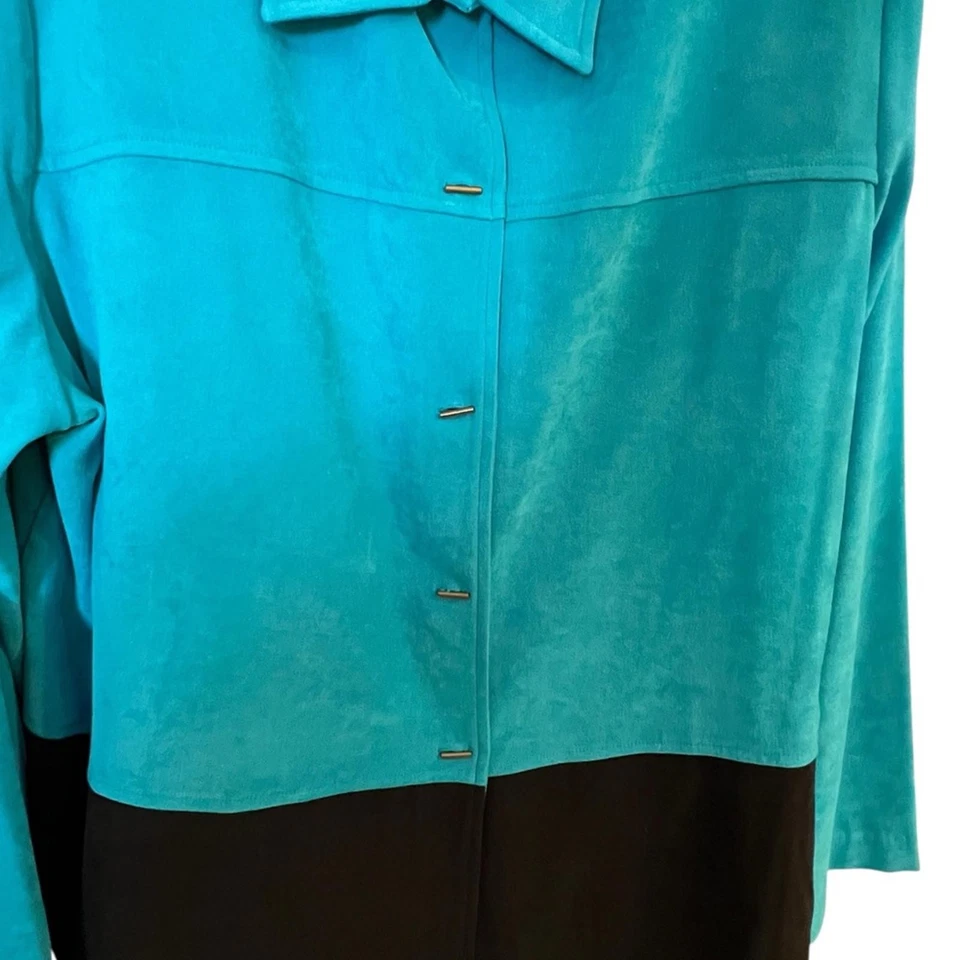 NUEVO CON ETIQUETAS Chaqueta Apparenza Mujer Turquesa y Negra Vintage Años 90’s Mujer’s 24W Foto 3 de 4