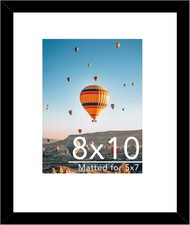 8x10 Picture Frame Black with 5x7 Mat for Wall Hanging or Tabletop, Display Phot
