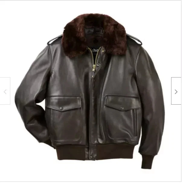 NEW G-1 Aviator A-2 Bomber Brown Navy Flight Real Leather Jacket