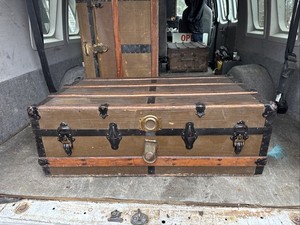 Antique pirates captains chest Trunk 37in X 21 In X12in Coffee Table Trunk