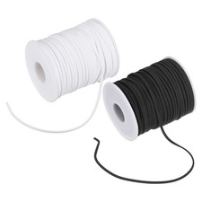 2-Pack 100 Yards 2.6mm Faux Suede Leather Cord Black, White