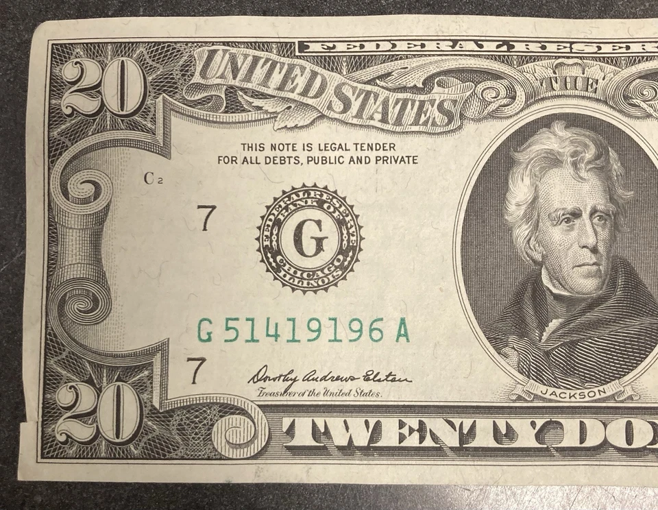 Series 1969 20 Dollar Bill Federal Reserve Note - Image 2 of 4