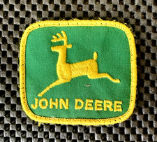 JOHN DEERE EMBROIDEREDED SEW ON ONLY PATCH GREEN BACKGROUND FARM 3" x 2 1/2"