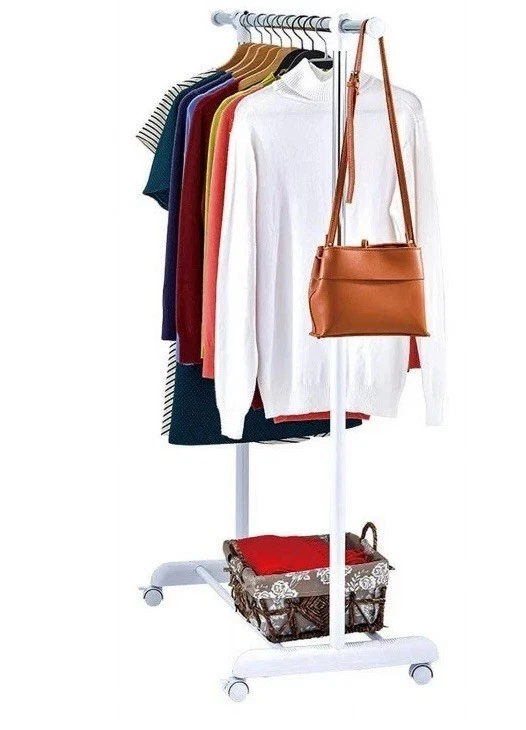 Adjustable Rolling Garment Rack Metal Chrome, White, FREE SHIPPING!!! - Image 4 of 4