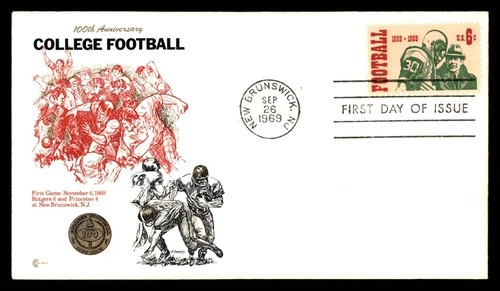 Mayfairstamps US FDC 1969 New Jersey college football 100th anniversary First Da