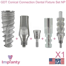 GDT Conical Hex 2.25mm Connection Titanium Dental Fixture Set NP Ø3.5mm