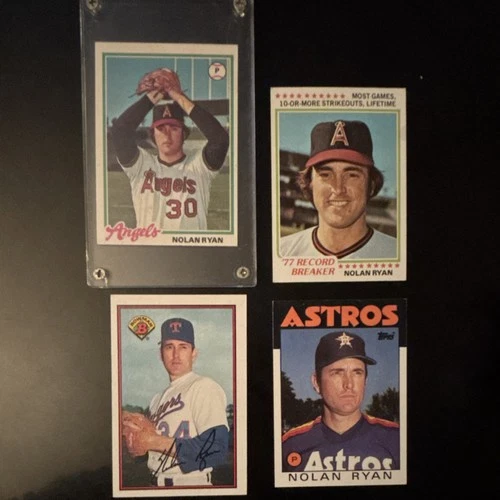 Topps 1978 Nolan Ryan + more. 4 Card Lot Angels Astros Rangers.