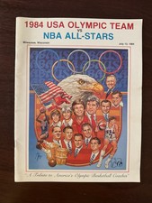 1984 USA Olympic Team vs NBA All-Stars - Basketball Program -Jordan, Magic, Bird