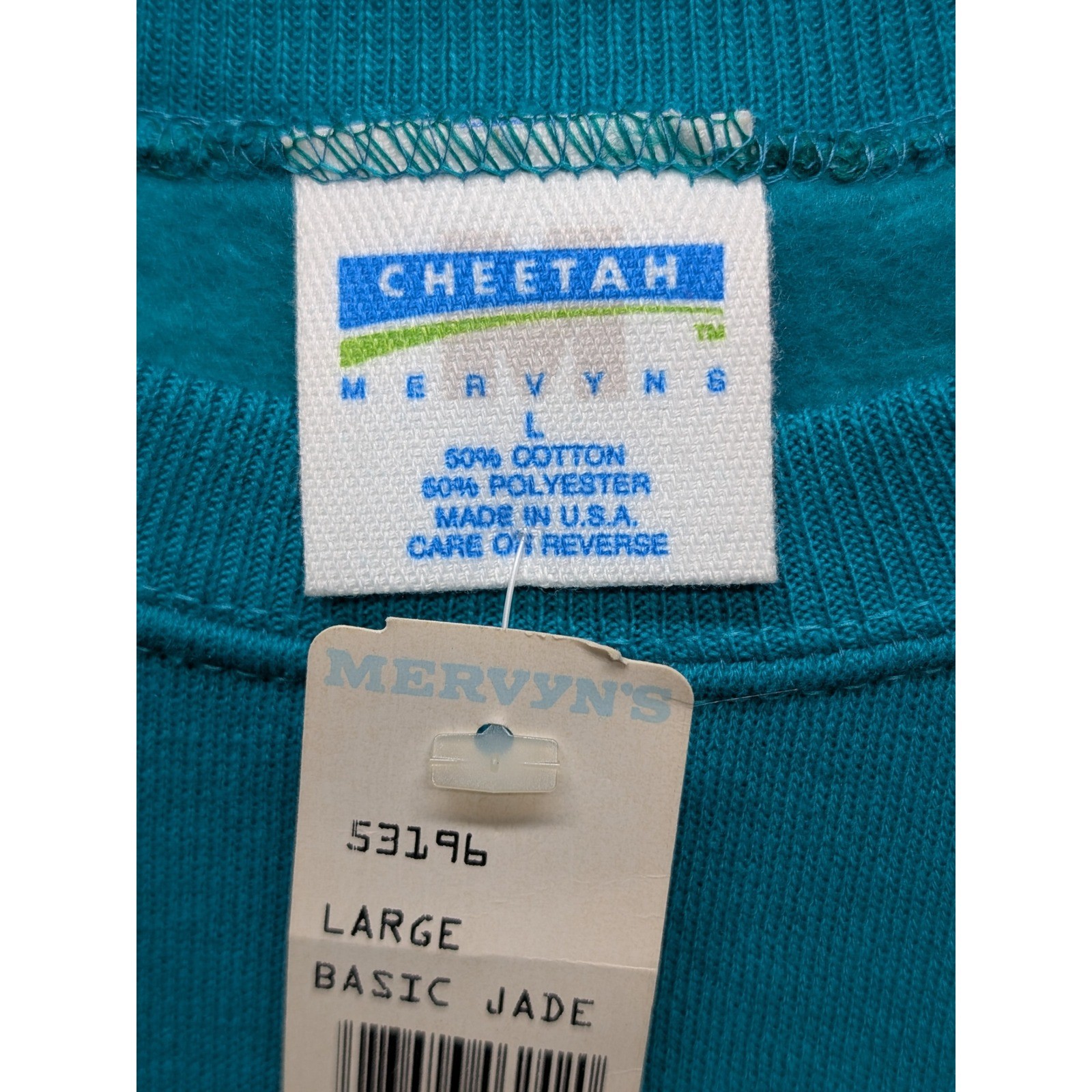 VTG Cheetah Basic Jade Teal Basic Crewneck Sweats… - image 7