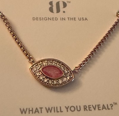 Bomb Party Necklace Lab Created Pink Ice Crystal Rose Gold Plating 