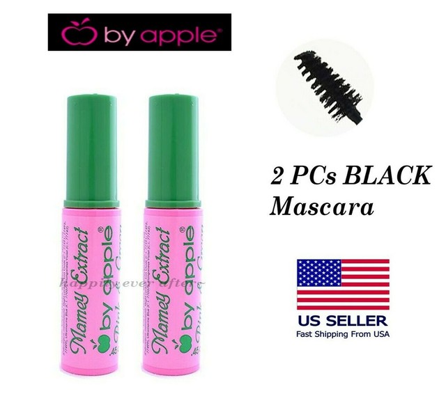 2 PCs Apple Super Lash BLACK Mascara Mamey *US SELLER* Pink & Green